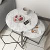 Modern Faux Marble Top Round Nesting Coffee Table; 2 Piece