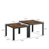 Nesting Coffee Table Set of 2;  Square Modern Stacking Table with Wood Finish for Living Room