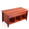 Lifting coffee table with cabinet-dark coffee color