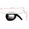 vidaXL Coffee Table with Oval Glass Top High Gloss Black