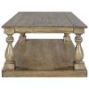 Rustic Floor Shelf Coffee Table with Storage; Solid Pine Wood