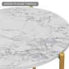 Modern Faux Marble Top Round Nesting Coffee Table; 2 Piece