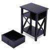 X-shaped bedside table with single drawer coffee table for bedroom living room - Set of 2