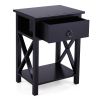 X-shaped bedside table with single drawer coffee table for bedroom living room - Set of 2