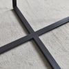 Minimalism Square coffee table; Black metal frame with sintered stone tabletop