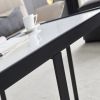 Minimalism Square coffee table; Black metal frame with sintered stone tabletop