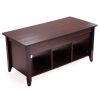 Lifting coffee table with cabinet-dark coffee color