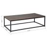 43.3in Modern Industrial Style Rectangular Wood Grain Top Coffee Table w/ Metal Frame