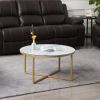 Cross Legs Glass Coffee Table with Metal Base