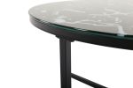 Cross Legs Glass Coffee Table with Metal Base