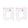 X-shaped bedside table with single drawer coffee table for bedroom living room - Set of 2