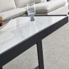 Minimalism Square coffee table; Black metal frame with sintered stone tabletop