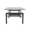 Rectangle Black Glass Coffee Table; Clear Coffee Table; Modern Side Center Tables for Living Room; Living Room Furniture