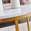 Modern Nesting coffee table; golden metal frame with marble color top-31.5"