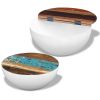 vidaXL Two Piece Bowl Shaped Coffee Table Set Solid Reclaimed Wood