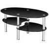 Tempered Glass Oval Side Coffee Table