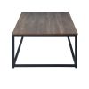 43.3in Modern Industrial Style Rectangular Wood Grain Top Coffee Table w/ Metal Frame