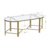 Combination Coffee Table Set Plus 2 End Side Table 3 Different Usage with Glass Top