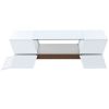 ON-TREND 6mm Glass-Top Coffee Table with Open Shelves and Cabinets; Geometric Style Cocktail Table with Great Storage Capacity; Modernist 2-Tier Cente