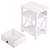 X-shaped bedside table with single drawer coffee table for bedroom living room - Set of 2